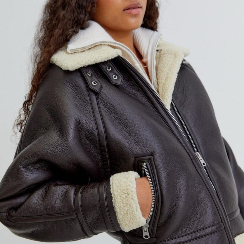 Pull&Bear Brown Aviator Jacket -
Size XS